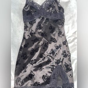 Black Lace floral mini bodycon dress